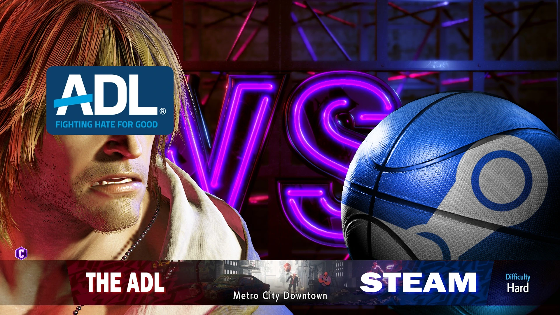 Image of ADL playing Ken vs Steam playing Basketball in Street Fighter 6